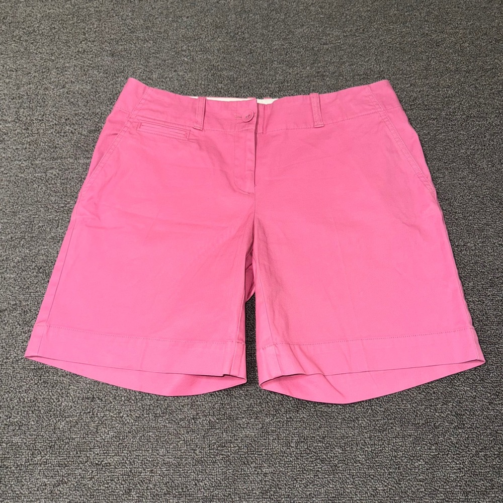 Talbots Womens Pink Chino Shorts Size 4 Flat Front Preppy Casual Summer